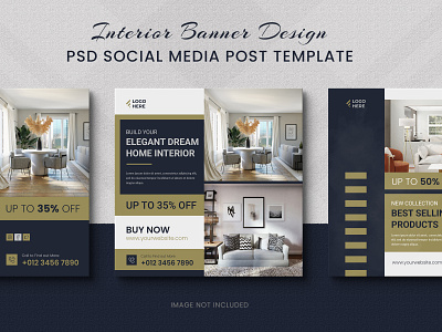 Modern Interior Design social media post banner website