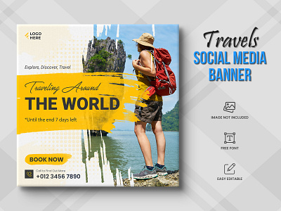 Travel agency social media post or tour holiday Post