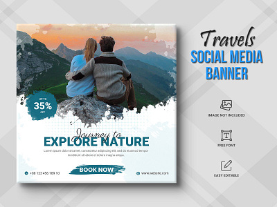 Travel agency social media post or tour holiday Post