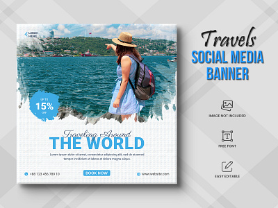 Travel agency social media post or tour holiday Post