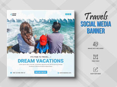 Travel agency social media post or tour holiday Post