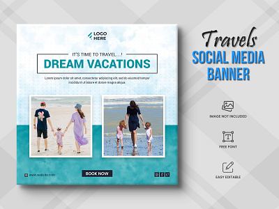 Travel agency social media post or tour holiday Post