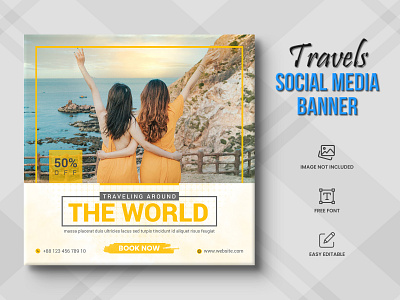 Travel agency social media post or tour holiday Post