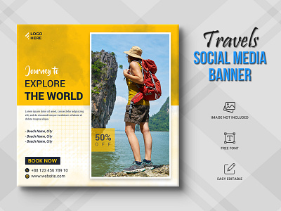 Travel agency social media post or tour holiday Post