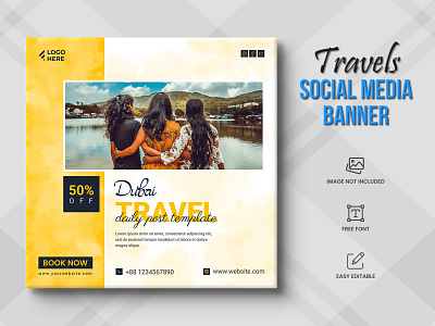 Travel agency social media post or tour holiday Post