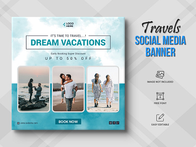 Travel agency social media post or tour holiday Post