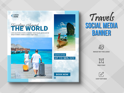 Travel agency social media post or tour holiday Post