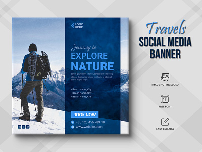 Travel agency social media post or tour holiday Post