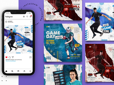 Sports Social Media Post Template graphic design instagram online post social media social media template sports facebook post sports instagram post sports template