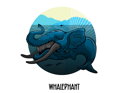 Mutant Zoo: Whalephant animal creature elephant fish illustration mutant ocean sea vector whale whalephant zoo