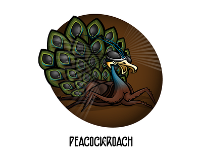 Mutant Zoo: Peacockroach animal bug cockroach creature creepy illustration insect mutant peacock peacockroach vector zoo