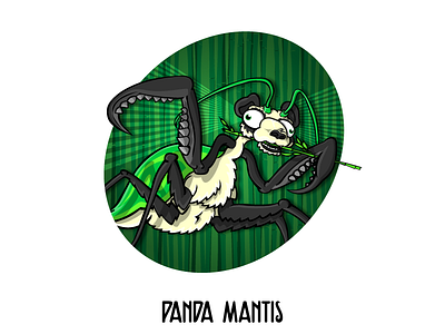 Mutant Zoo: Panda Mantis animal bug creature cute illustration insect mantis mutant panda panda mantis vector zoo