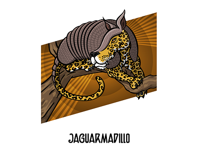 Mutant Zoo: Jaguarmadillo animal armadillo cat creature illustration jaguar jaguarmadillo mutant spots vector zoo