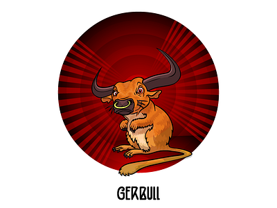 Mutant Zoo: Gerbull animal bull creature gerbil gerbull horns illustration mutant tail vector zoo