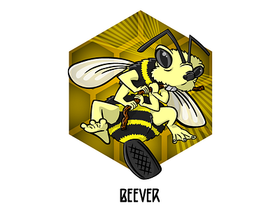 Mutant Zoo: Beever animal beaver bee beever creature illustration insect mutant vector wings zoo