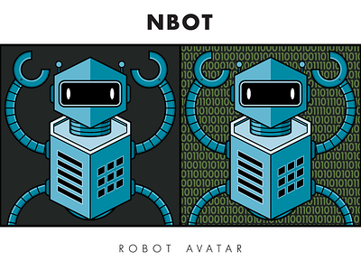 Nbot Robot Avatar avatar binary blue bot illustration nationbuilder robot team vector