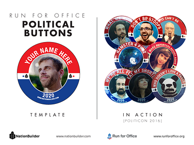 Run For Office Buttons button government nationbuilder political politicon politics runforoffice vector vote