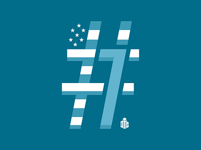 7-Hash (Happy 7th Birthday NationBuilder!) 7 birthday blue election event hashtag logo nationbuilder party seven stars stripes