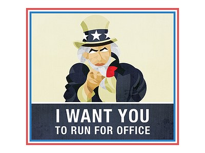Run For Office Poster - Sam americana circles illustration nationbuilder office run runforoffice uncle sam vector