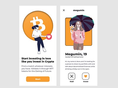 Blockchain and NFT dating app - CryptoDate