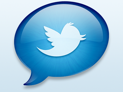 Twitter Icon app bird blue bubble chat chat bubble gloss glyph icon tweet twitter twitter icon white