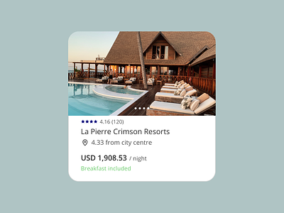 Hotel Card — Booking app booking hotel travel ui ux