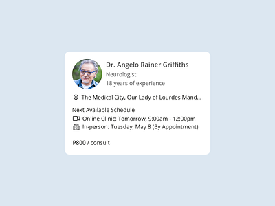 Doctor Card — Appointment