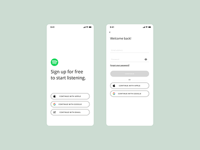 Sign Up / Log In Mobile ios log in mobile mobile app sign up ui ux