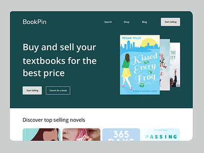 BookPin Landing Page book landing page ui ux web web design
