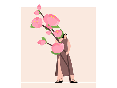 Ready for spring ;) character design flat girl graphic graphic design human illustration person proportions vector woman