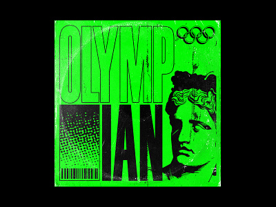 Olympian Record Cover cover dj green identity logo music neon record texture type typography vinyl