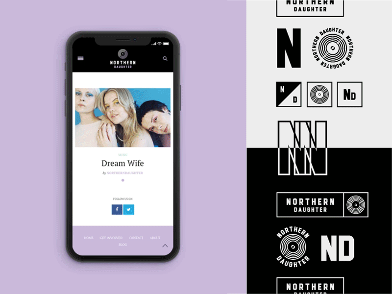 Northern Daughter app blog branding identity iphone logo music online type ux web