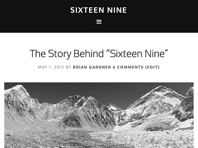 Responsive Menu on Sixteen Nine Theme