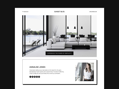 Sunset Blvd - Real Estate Design black and white minimalism minimalist design realestate realestateagent realestatebrand