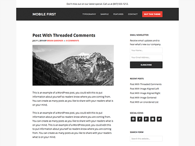 Mobile First theme for Genesis mobile first responsive web design