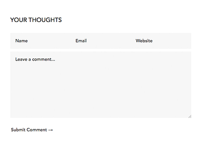 Minimalist Comment Form