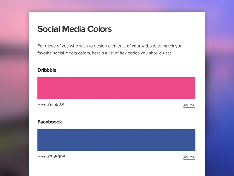 Social Media Colors By Brian Gardner On Dribbble