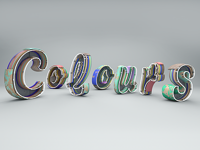 Colors 3d calligraphy cinema4d colors grunge lettering retro typo typography