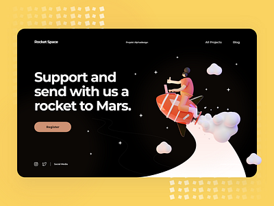 Mars Mission - Landing Page Design 2021 2021 design 2021 trend alphadesign clean design designs germany minimal mobile mobile app mobile design mobile ui modern ui ui ux ui design uidesign uiux ux