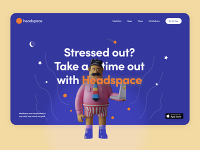 Headspace - Concept Design 2021 2021 design 2021 trend alphadesign clean design designer designs germany julius branding mediation medical minimal mobile modern relaxed stress stressed ui ux