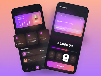 Finance App - Concept Design by Julius Branding for Alphadesign on Dribbble