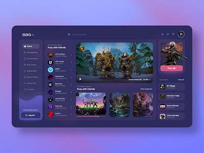 BBG Dashboard - Concept Design 2021 2021 design 2021 trend alphadesign clean dark dark dashboard dark mode dark ui dashboard dashboard app dashboard design dashboard ui discord game gamer games gaming glow julius branding