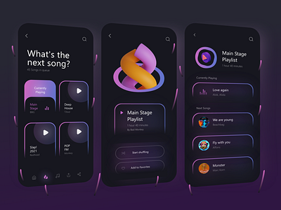 Music App - Mobile Design 2021 2021 design 2021 trend alphadesign clean dark dark app dark mode dark ui design designs germany julius branding minimal mobile mobile app mobile app design mobile design mobile ui music