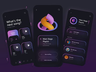 Music App - Mobile Design 2021 2021 design 2021 trend alphadesign clean dark dark app dark mode dark ui design designs germany julius branding minimal mobile mobile app mobile app design mobile design mobile ui ui