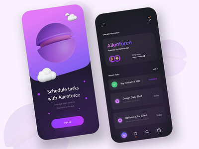 Task Manager - Mobile Design 2021 2021 design 2021 trend alphadesign clean dark design designs germany julius branding minimal mobile mobile app mobile app design mobile design mobile ui task task list task management tasks