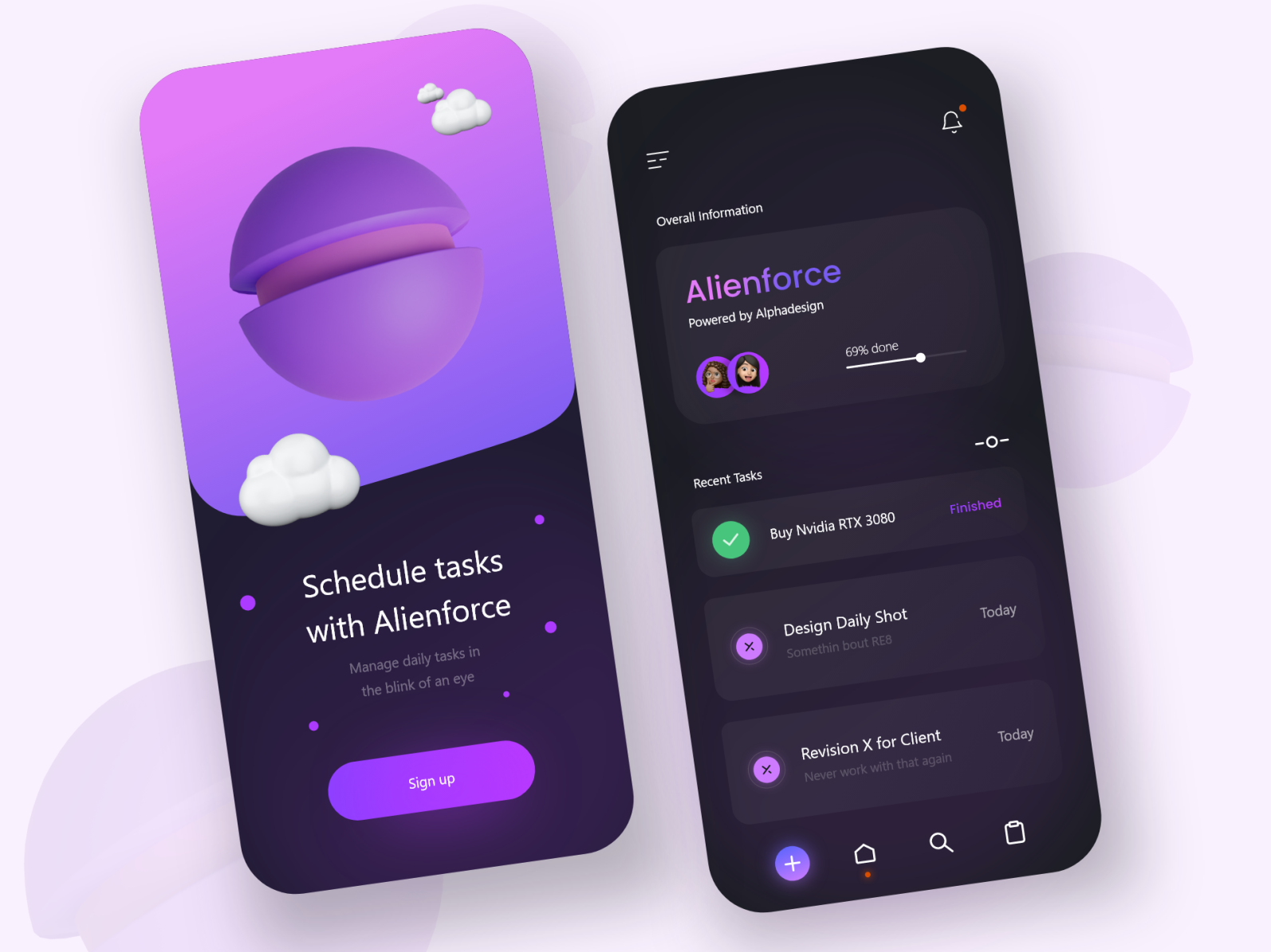 Task Manager - Mobile Design by Julius Branding for Alphadesign on Dribbble
