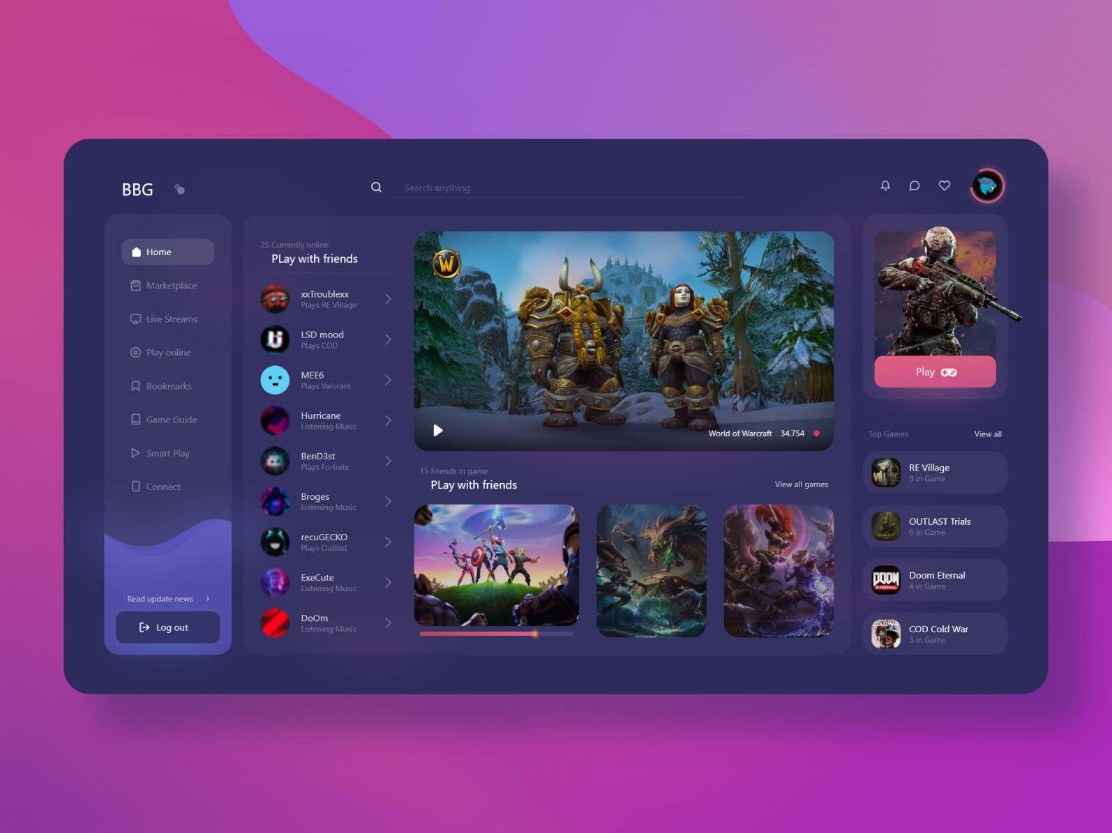 BBG Gaming - Dashboard Design by Julius Branding for Alphadesign on ...