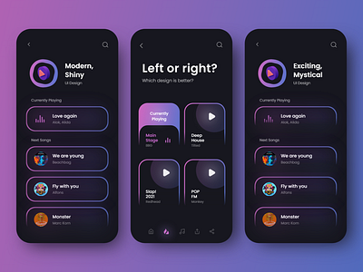 Music App - Mobile Design 2021 2021 design 2021 trend alphadesign clean dark dark app dark theme dark ui design designs dribbble germany julius branding minimal mobile mobile ui music music app music player