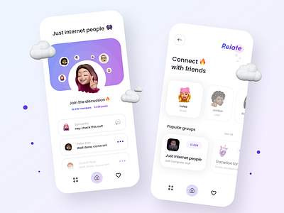 Social media app - Mobile Design 2021 2021 design 2021 trend alphadesign clean design design trends designs illustration julius branding logo mobile desing modern design popular popular design trend trend design trends trendy ui