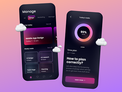 Task Manager - Mobile App Design 2021 2021 design 2021 trend alphadesign clean design design trends designs illustration julius branding logo manager mobile mobile design modern mobile popular popular design trend design trends ui